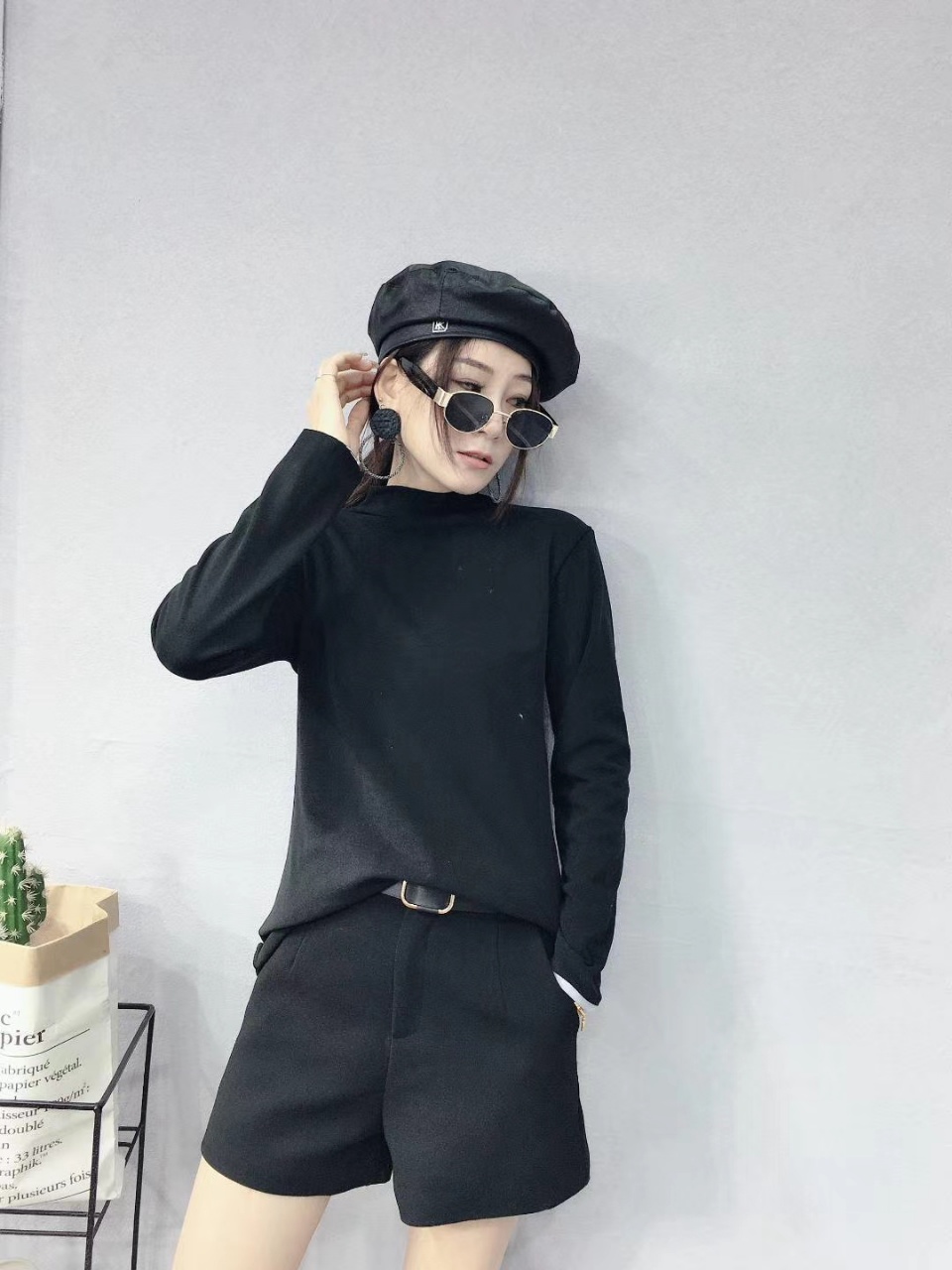 德绒中领打底衫