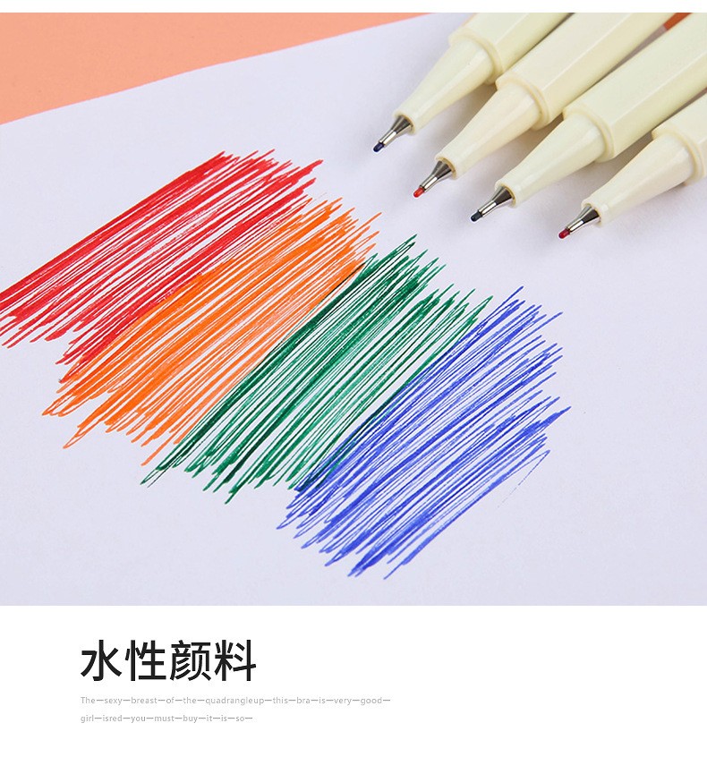 Guangna 6500 color Outlining Pen, extremely fine 0.38mm pen size water-based signature drawing pen, 15-color set watercolor pen pic 8