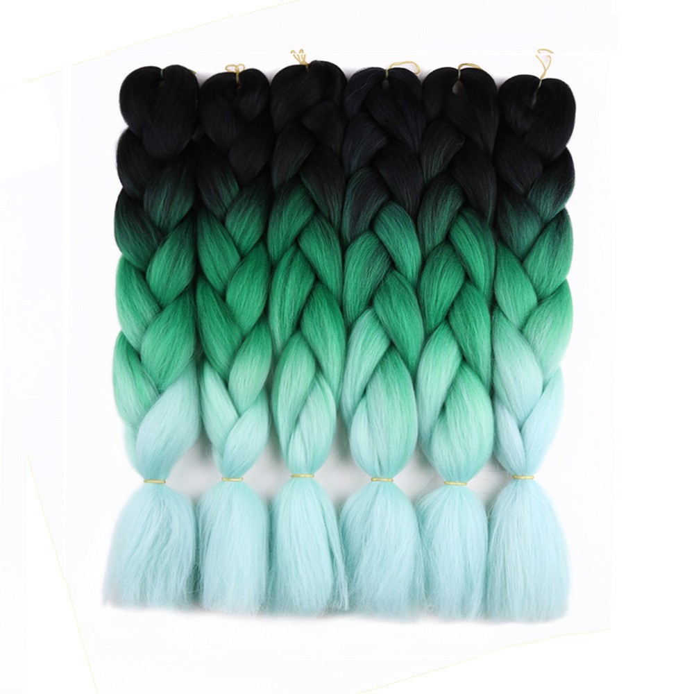 Large braided African bestsellers, single or double three or four color synthetic fiber large braided hair extension wigs detail image 2