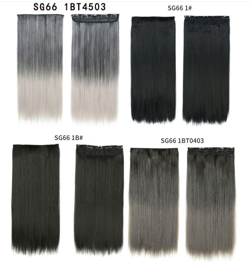 A new color of high-temperature silk chemical fiber one-piece five-5 hair clip extension cord is now available