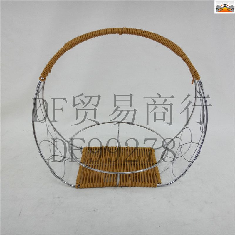 DF99278 花边手提 钢圈提篮 手工创意篮 酒店上菜篮子 果盘篮 客厅水果篮 DF  TRADING HOUSE