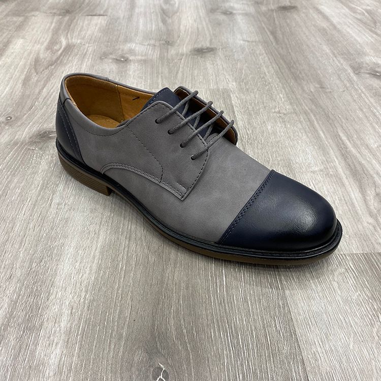 男鞋定制批发拼接颜色男商务鞋系带正装皮鞋 dress shoes