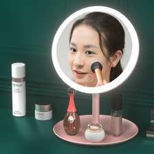 LED化妆镜女学生宿舍美妆镜带灯台式补光镜子便携折叠梳妆镜充电