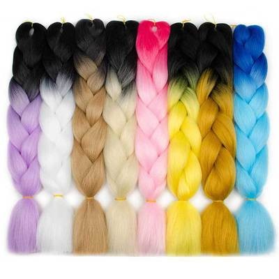 Large braid African wig braid, colorful gradient color chemical fiber large braid detail image 3