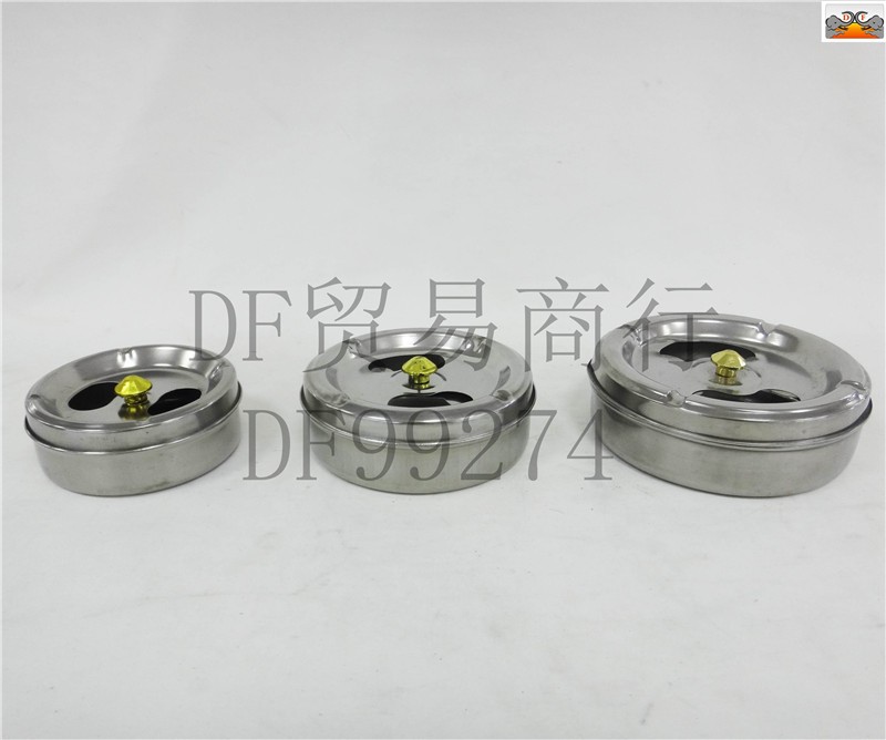 DF99274  金顶烟缸不锈钢带盖旋转式金顶烟灰缸 便捷式车载烟灰缸 家用客厅烟缸DF  TRADING HOUSE详情图6