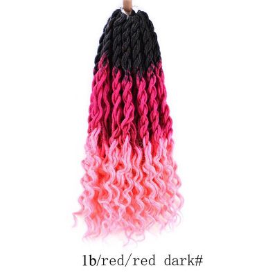 European and American wigs, crochet hair extensions, synthetic fiber braids, upper curved and lower bound tube curved, 20-inch African dreadlocks details Picture