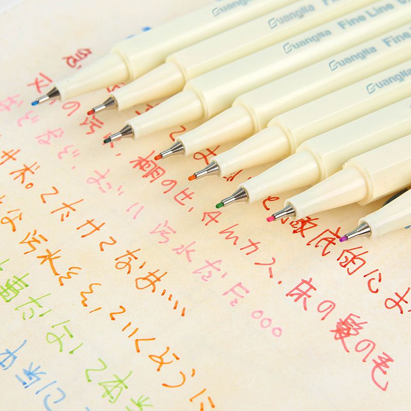 Guangna 6500 color Outlining Pen, extremely fine 0.38mm pen size water-based signature drawing pen, 15-color set watercolor pen Application Scenario