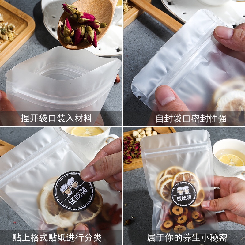 أكياس طعام مغطاة بالأغشية المغلفة ذاتياً في أكياس رملية متعددة الأحجام Item Picture