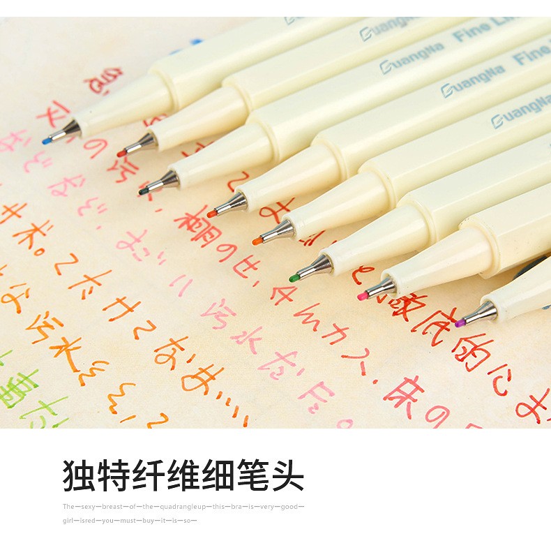 Guangna 6500 color Outlining Pen, extremely fine 0.38mm pen size water-based signature drawing pen, 15-color set watercolor pen pic 6