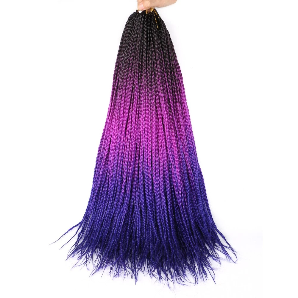 A 24-inch large braid with a gradient color three-strand braid made of chemical fiber and hooked detail image 3