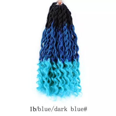 European and American wigs, crochet hair extensions, synthetic fiber braids, upper curved and lower bound tube curved, 20-inch African dreadlocks detail image 1