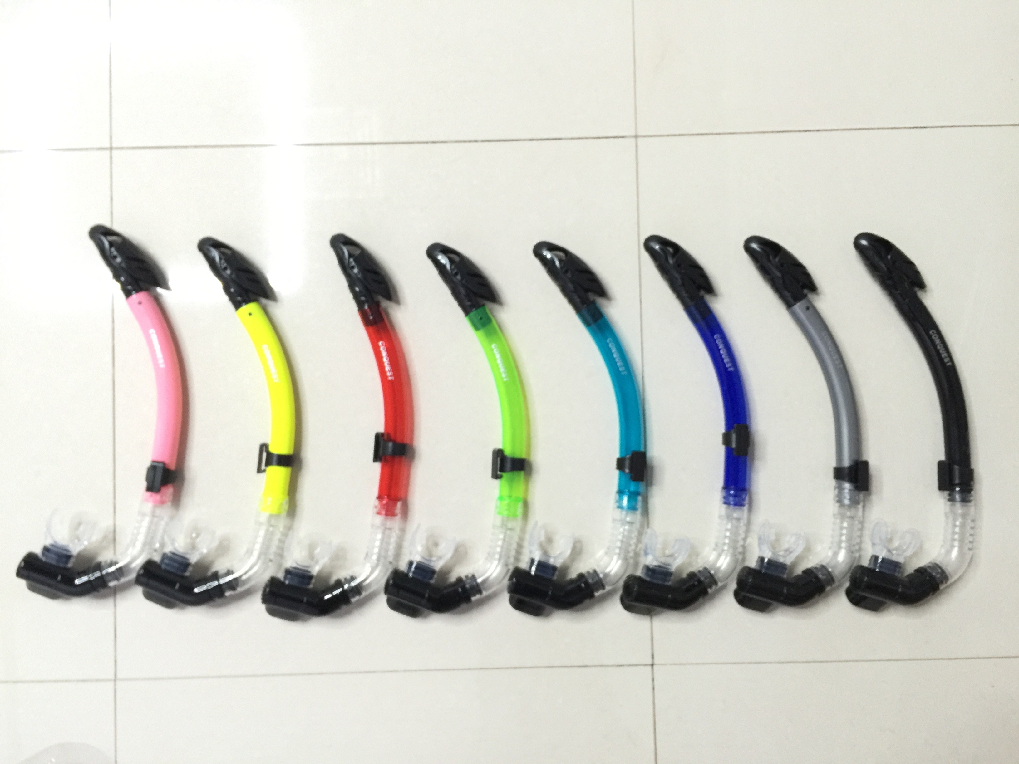 搏路厂家批发现货供应全干式呼吸管潜水镜潜水套装S14S管 湖蓝详情图10