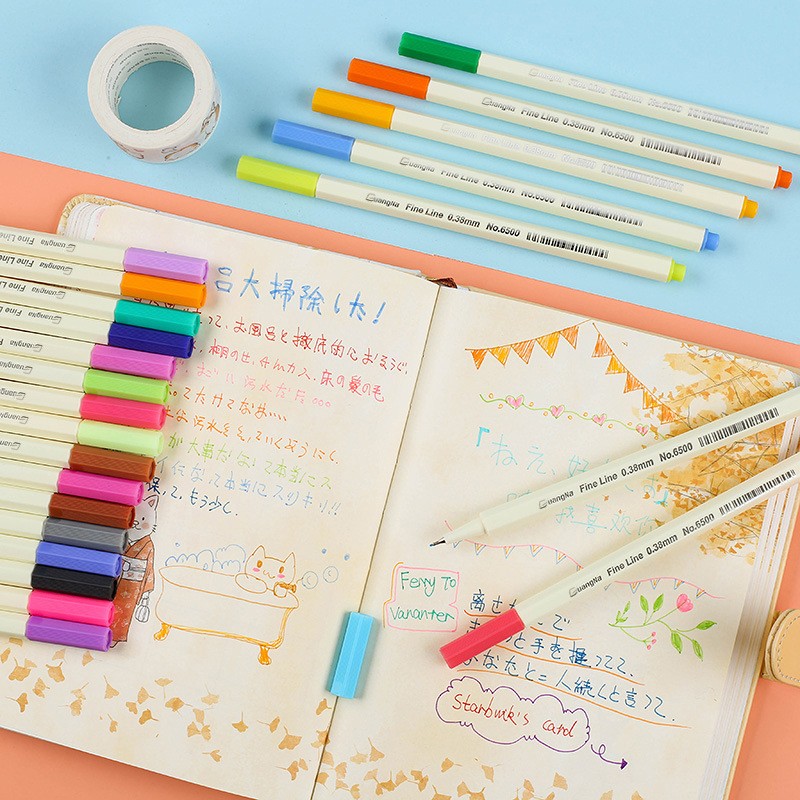 Guangna 6500 color Outlining Pen, extremely fine 0.38mm pen size water-based signature drawing pen, 15-color set watercolor pen pic 11