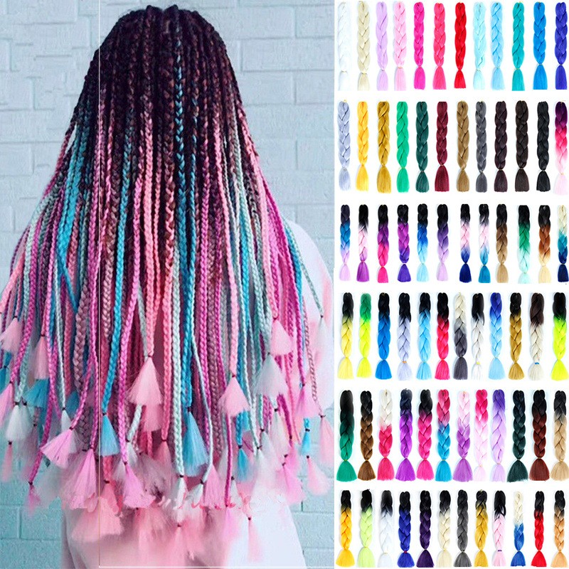 Large braid African wig braid, colorful gradient color chemical fiber large braid detail image 1