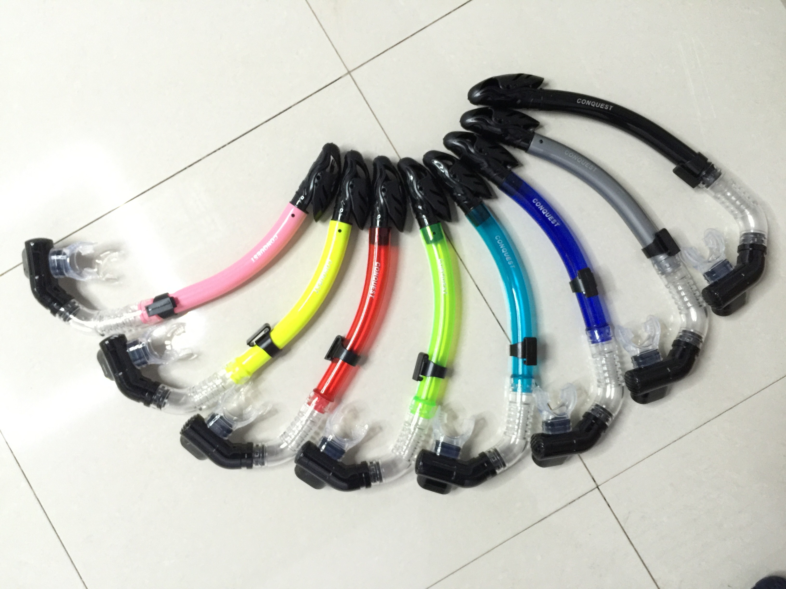 搏路厂家批发现货供应全干式呼吸管潜水镜潜水套装S14S管 湖蓝详情图11