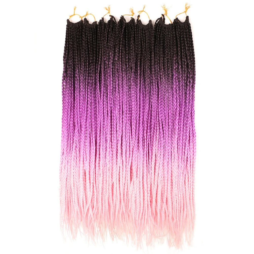 A 24-inch large braid with a gradient color three-strand braid made of chemical fiber and hooked detail image 6