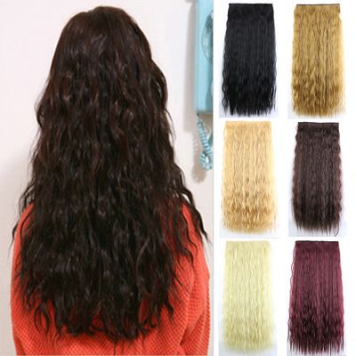 5 clips corn perm hair extensions wig pieces thumbnail