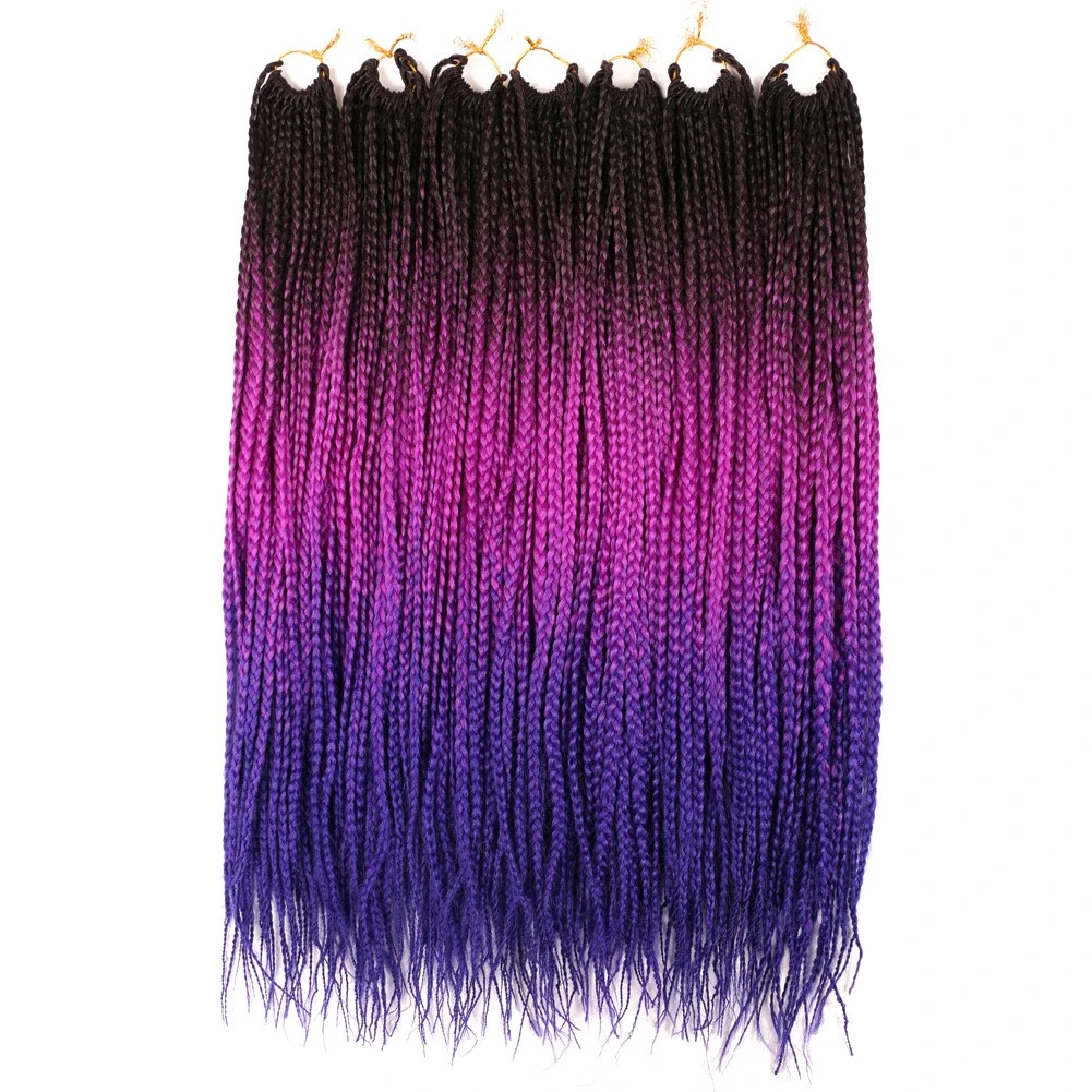 A 24-inch large braid with a gradient color three-strand braid made of chemical fiber and hooked detail image 4
