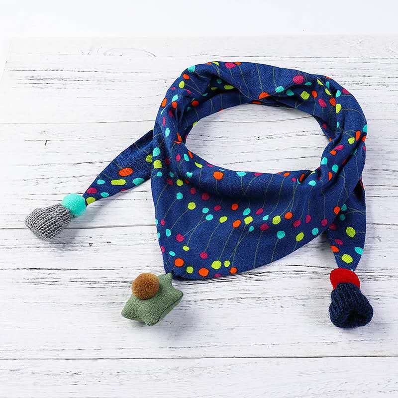 Thick children's scarves for spring, autumn and winter, cute boys' scarves, girls' scarves, princesses, babies, infants and children's triangular scarves details Picture