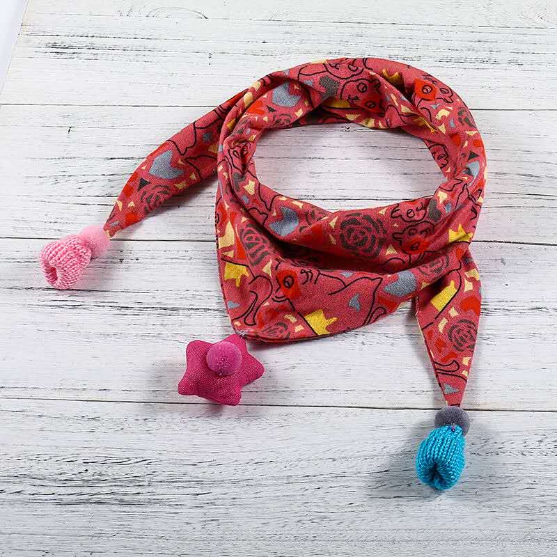 Thick children's scarves for spring, autumn and winter, cute boys' scarves, girls' scarves, princesses, babies, infants and children's triangular scarves detail image 8