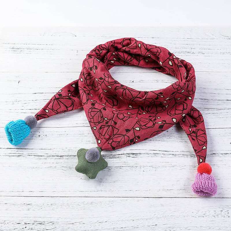 Thick children's scarves for spring, autumn and winter, cute boys' scarves, girls' scarves, princesses, babies, infants and children's triangular scarves detail image 10
