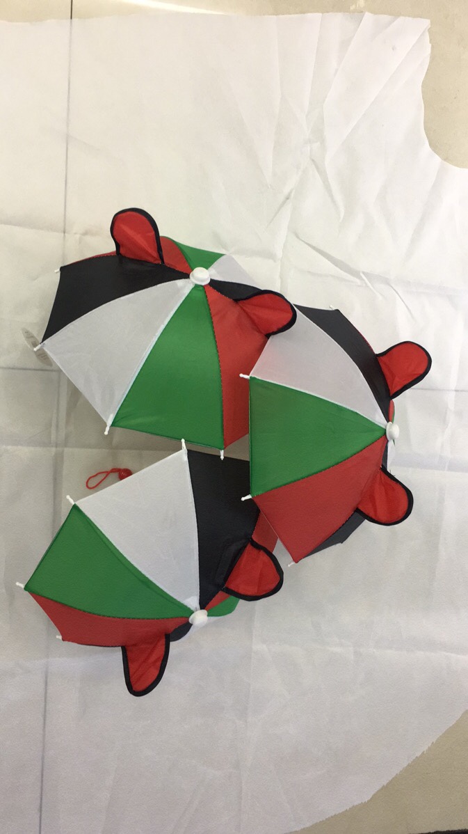 18cm10K national flag-colored ear toy umbrella, small and cute decorative umbrella, factory direct sales, mobile phone shading umbrella for delivery workers looking at orders. Specification image