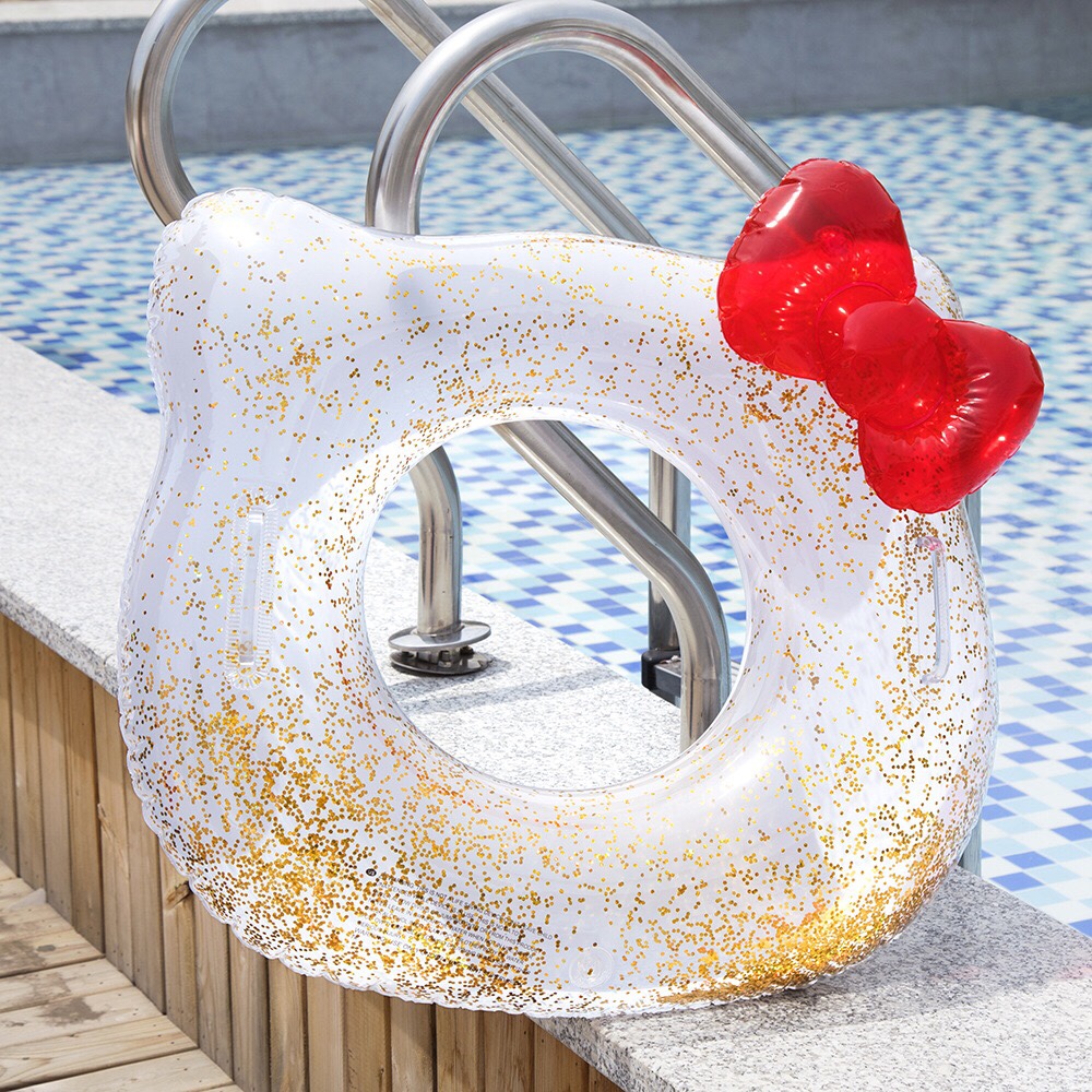 In stock, we offer thickened children's sequined bow KT cat swimming rings and baby armpit rings that are popular on Instagram