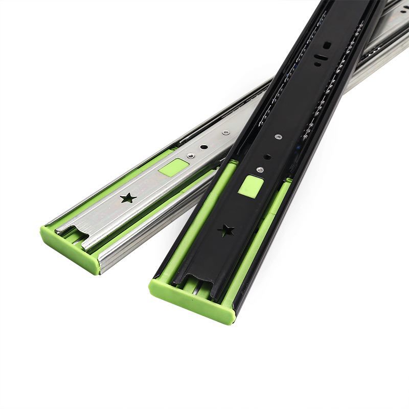 Cabinet drawer slide rail, hydraulic three-section track, stainless steel slide rail, buffer damping, silent keyboard guide rail Application Scenario