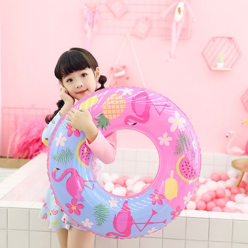 Wholesale of summer flamingo swimming rings, thickened swimming float rings, inflatable swimming rings, life buoys and other water products in stock details Picture
