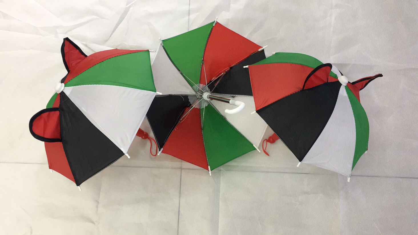 18cm10K national flag-colored ear toy umbrella, small and cute decorative umbrella, factory direct sales, mobile phone shading umbrella for delivery workers looking at orders. detail image 1