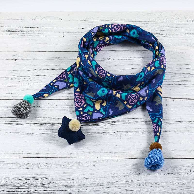 Thick children's scarves for spring, autumn and winter, cute boys' scarves, girls' scarves, princesses, babies, infants and children's triangular scarves detail image 9