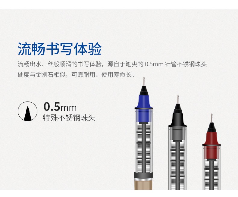BK111 straight liquid pen signature pen 0.5mm student needle pen tip examination pen Office pen pic 7