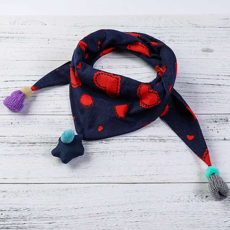Thick children's scarves for spring, autumn and winter, cute boys' scarves, girls' scarves, princesses, babies, infants and children's triangular scarves detail image 3