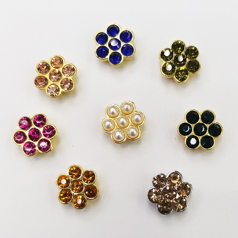 装饰扣梅花钻扣饰品配件花盘扣8MM11MM详情图1