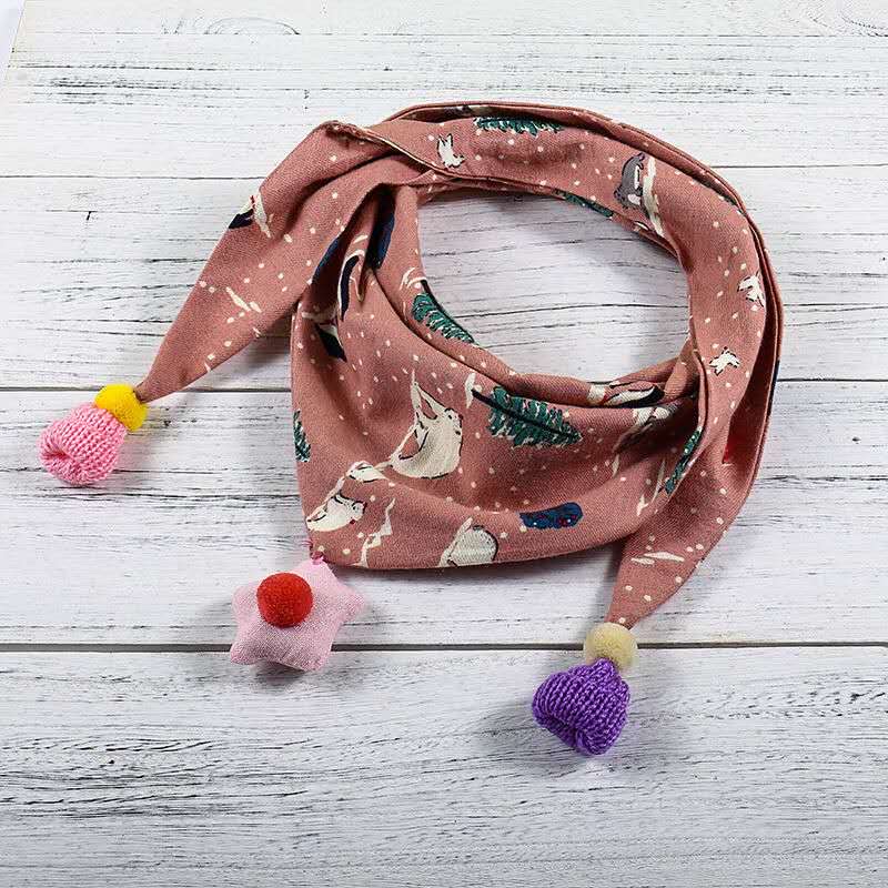 Thick children's scarves for spring, autumn and winter, cute boys' scarves, girls' scarves, princesses, babies, infants and children's triangular scarves detail image 6