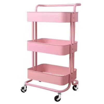 Kitchen cart falls to the floor contracted hand push storage rack removable wheeled beauty rack for bedside storage in bedroom