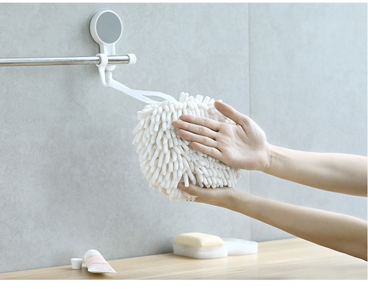 日式雪尼尔擦手球厨房不掉毛抹布浴室吸水擦手巾加厚清洁速干毛巾详情图16
