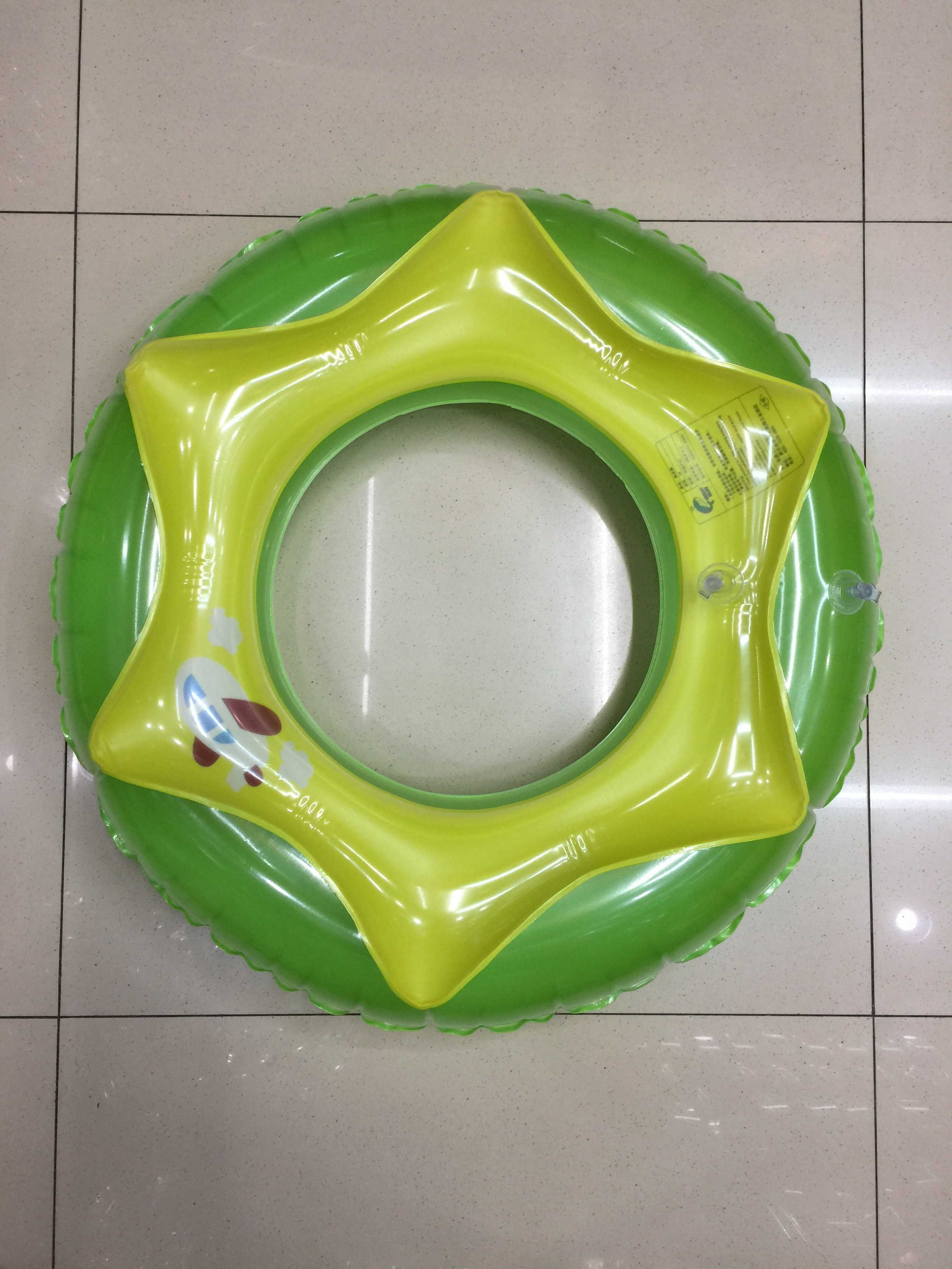 花型双层水晶圈游泳好帮手 宝宝/儿童游泳圈/救生圈/60# 星星绿黄详情2
