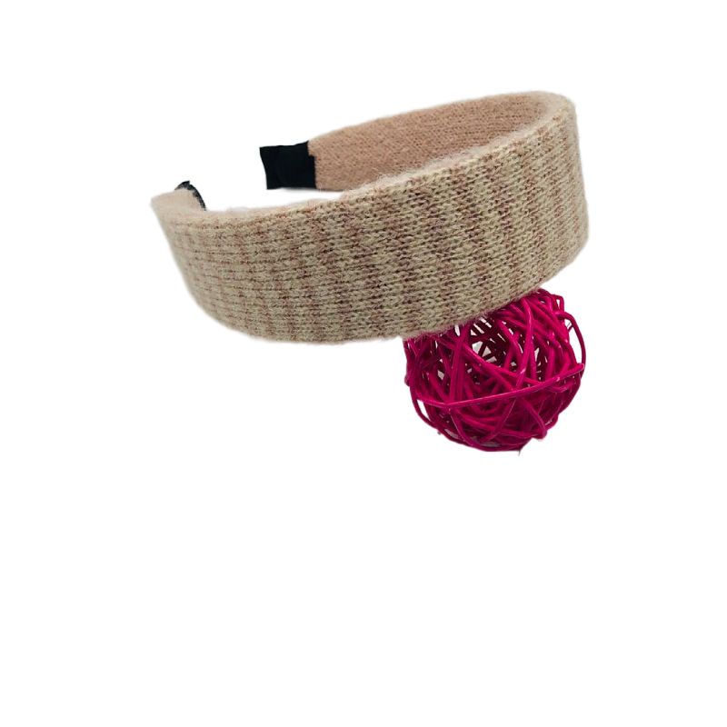 Gentle striped wool headband Mohair knit headband Wide edge haircard network red temperament pressure hair accessories Headwear lady Item Picture