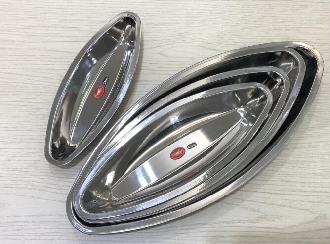 Stainless Steel Fish Plate, Stainless Steel Egg Plate, Fish Boat Plate full figure