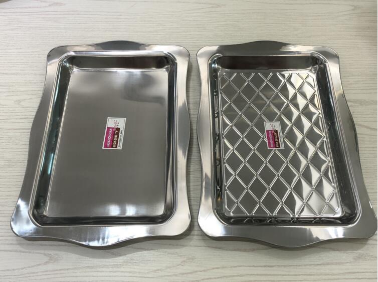 不锈钢压花方盆，压花长方形盘，长方形盘