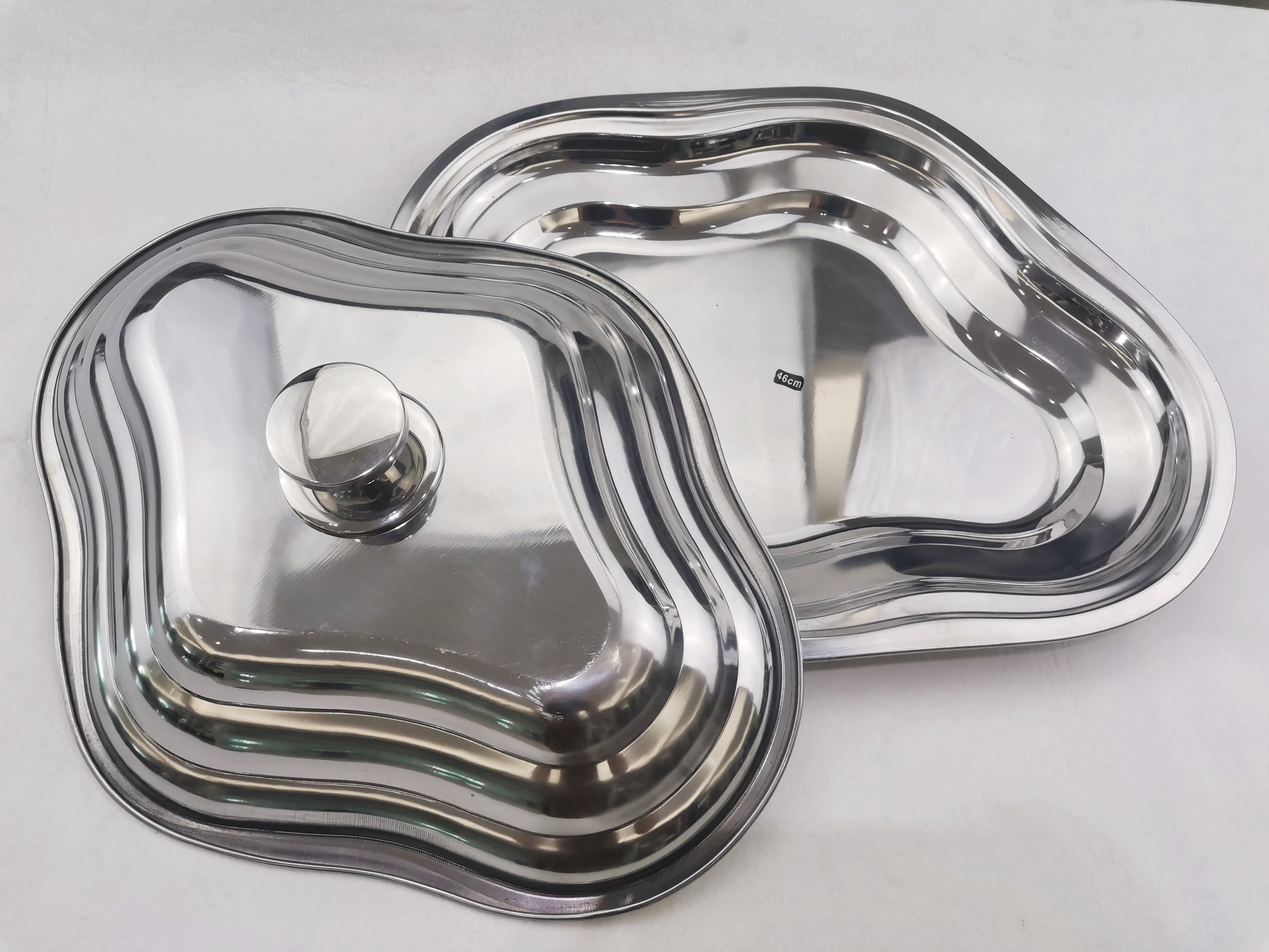 不锈钢托盘，不锈钢套、套盘，不锈钢菱形盘白底实物图