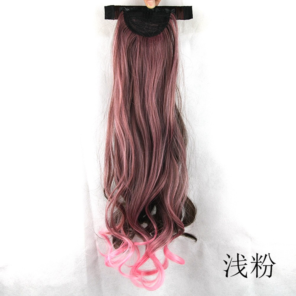 New multi-color curly ponytail, springboard ponytail and mixed-color ponytail detail image 5