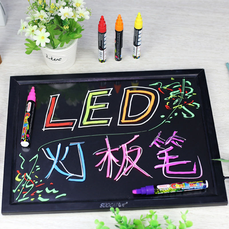 LED handwritten fluorescent board pen, fluorescent board drawing pen, erasable colored liquid chalk, electronic lamp board pen details Picture