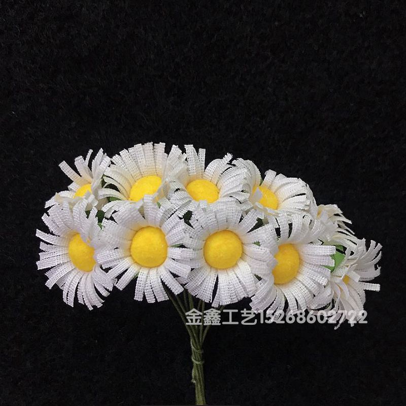 布花仿真小雏菊太阳花头饰花环发夹藤条婚庆喜糖盒礼品袋配件DIY