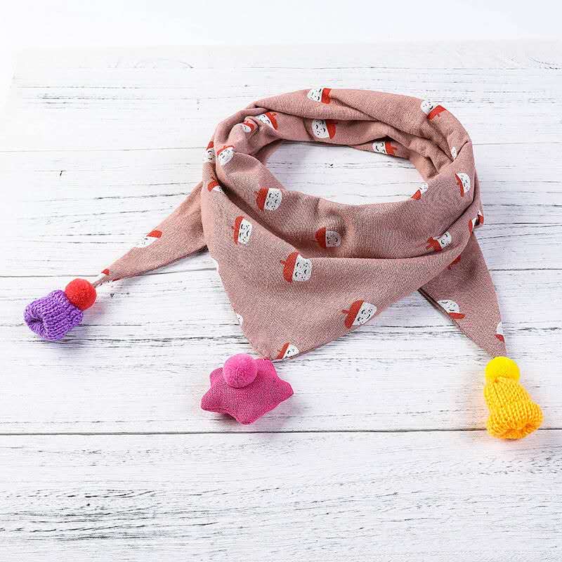 Thick children's scarves for spring, autumn and winter, cute boys' scarves, girls' scarves, princesses, babies, infants and children's triangular scarves detail image 12