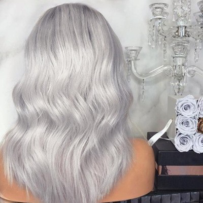 A new type of dyed gradient mid-parted long curly hair synthetic fiber wig for African black people, which is selling well in Europe and America detail image 4