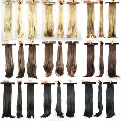 The new sweet and sweet spring clip ponytail with straight hair is selling well in Europe and America