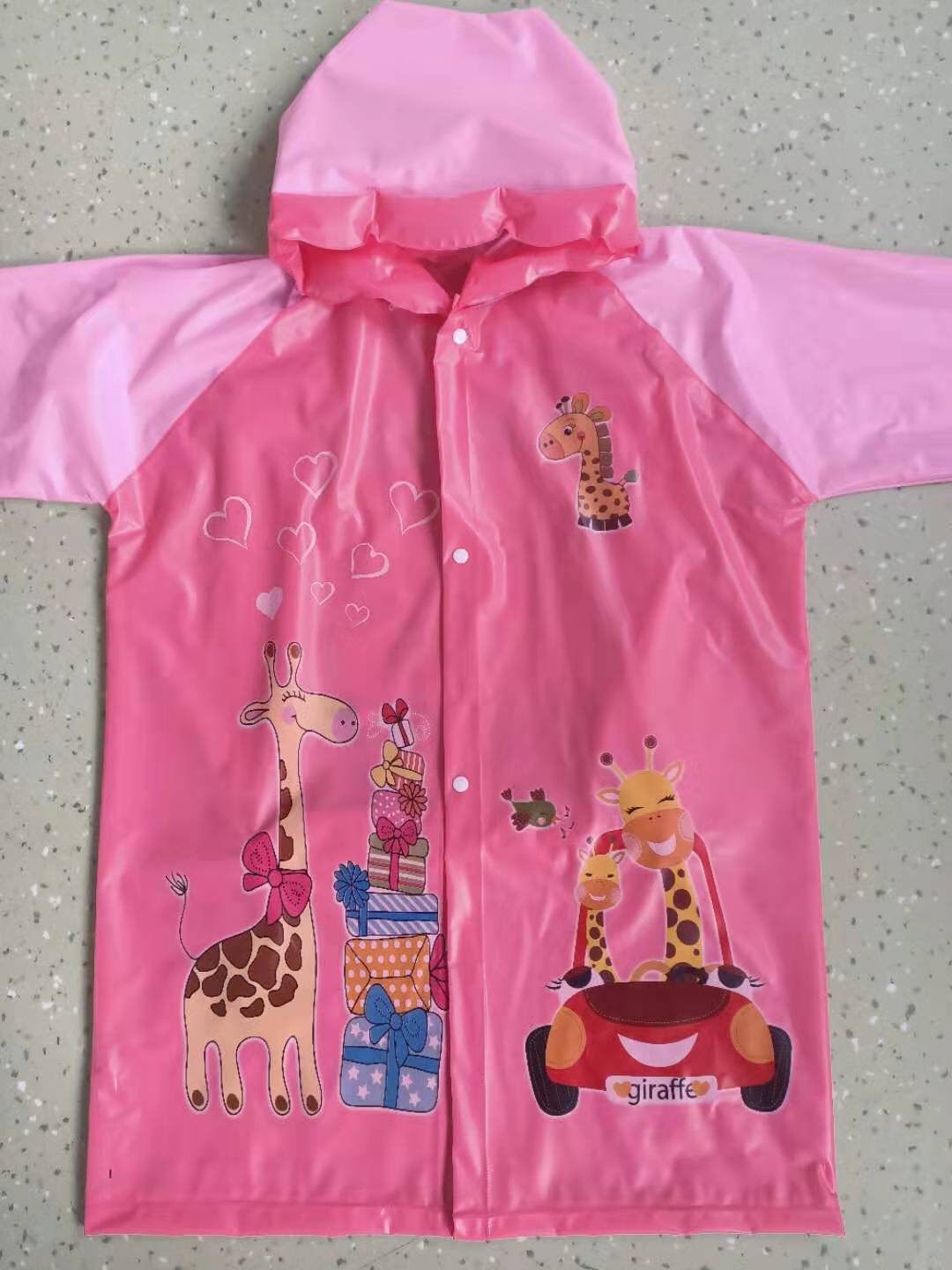 The 802 Children's Backpack Raincoat Cartoon Design Style Is Simple And Fashionable details Picture