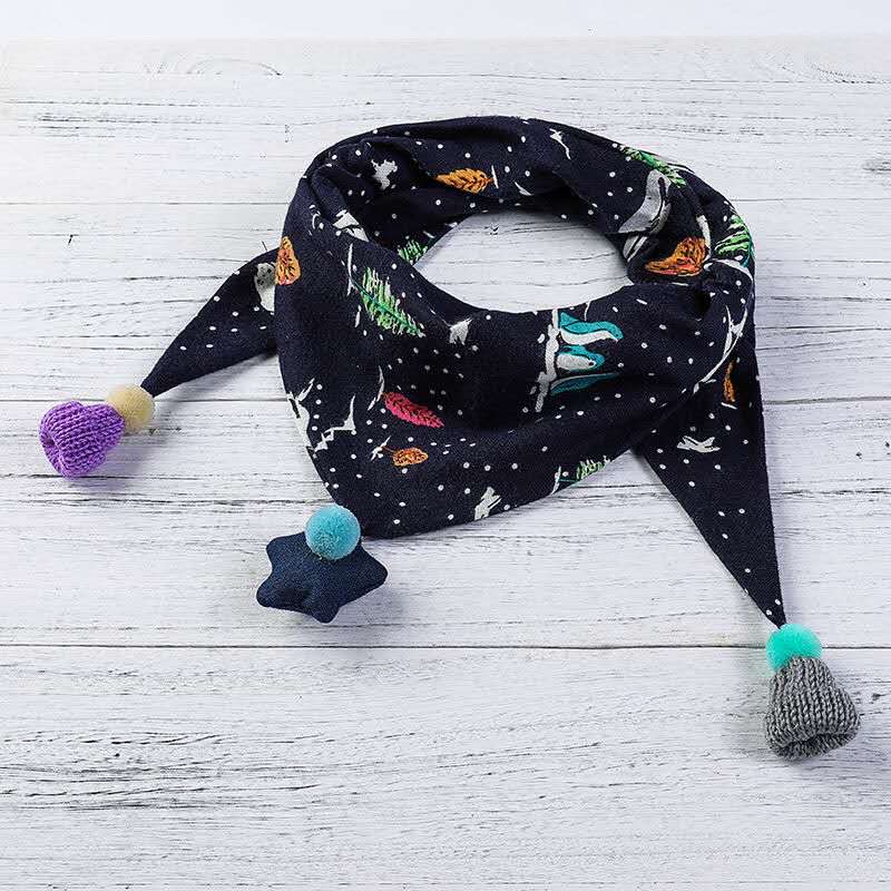 Thick children's scarves for spring, autumn and winter, cute boys' scarves, girls' scarves, princesses, babies, infants and children's triangular scarves detail image 16